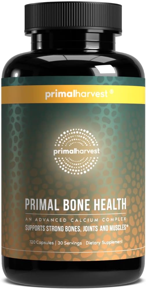 Primal Harvest Calcium Carbonate Bone Health Complex for Men and Women with Calcium, Magnesium, Zinc, Manganese, Potassium, and L-Carnitine