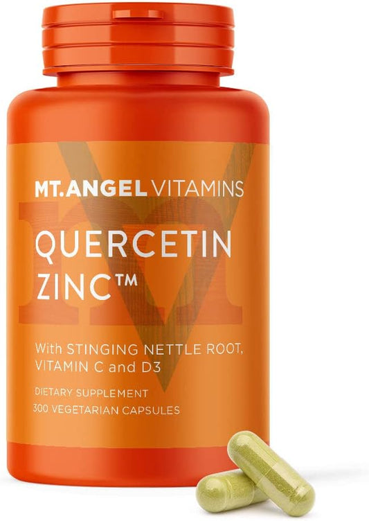 Mt. Angel Vitamins - Zinc Quercetin with Bromelain Supplement – Immune Support & Respiratory Health - Quercetin 500mg Capsules | Zinc 50mg | Vitamin C Capsules | Immune Booster for Adults - 300ct.