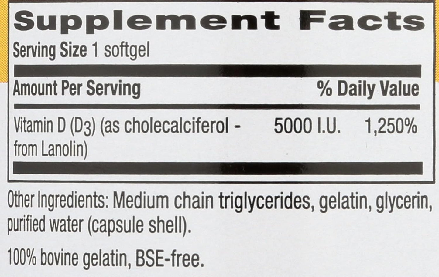 Country Life Vitamin D3 5000 IU for Immune and Bone Health, Calcium Absorption, and Colon Health - Sustainable Source from Lanolin, Available in Various Strengths